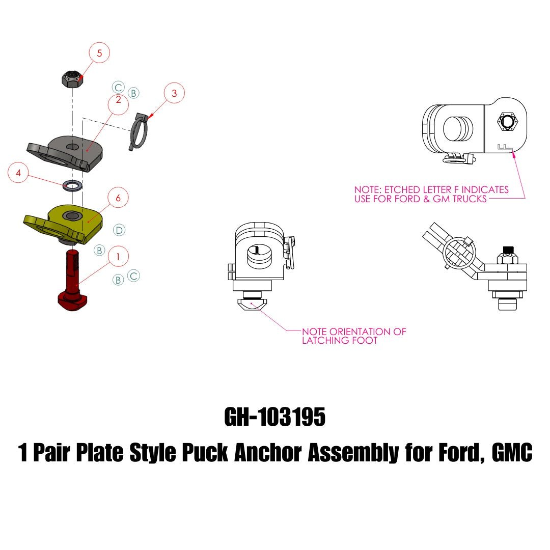 GEN-Y Hitch Safety Chain Anchor for Ford and GMC Truck Beds - Part GH-103195 - Imex RV And Auto Parts