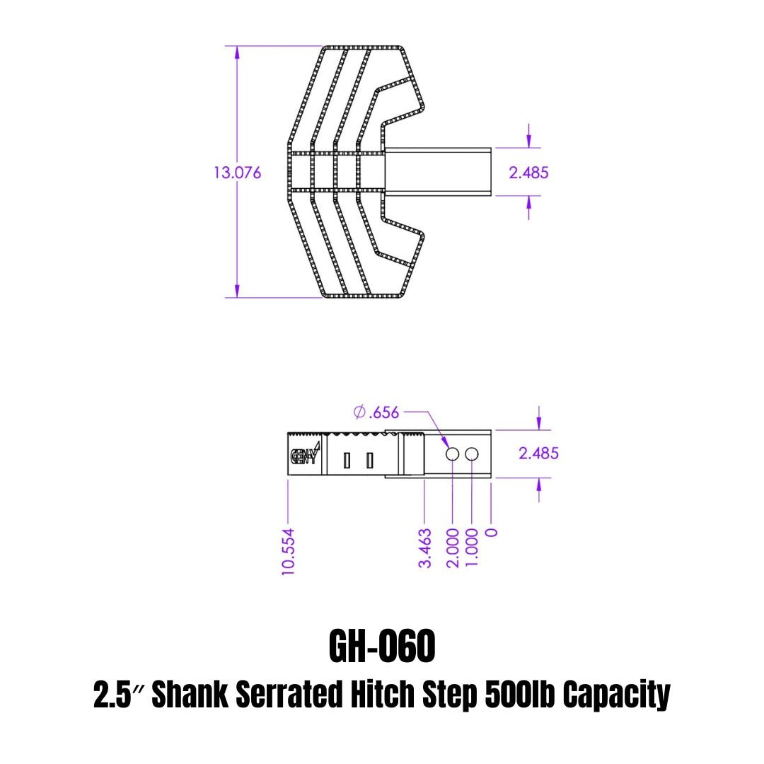 GEN-Y Hitch Serrated Hitch Step GH-060 – Heavy Duty Steel Towing Accessory - Imex RV And Auto Parts