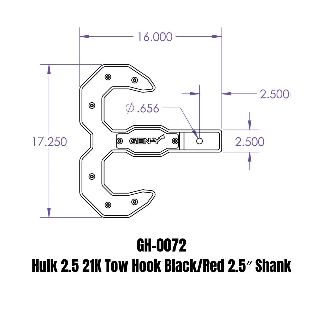GEN-Y Hitch The Hulk Tow Hook - Heavy-Duty Steel Towing Accessory - Imex RV And Auto Parts