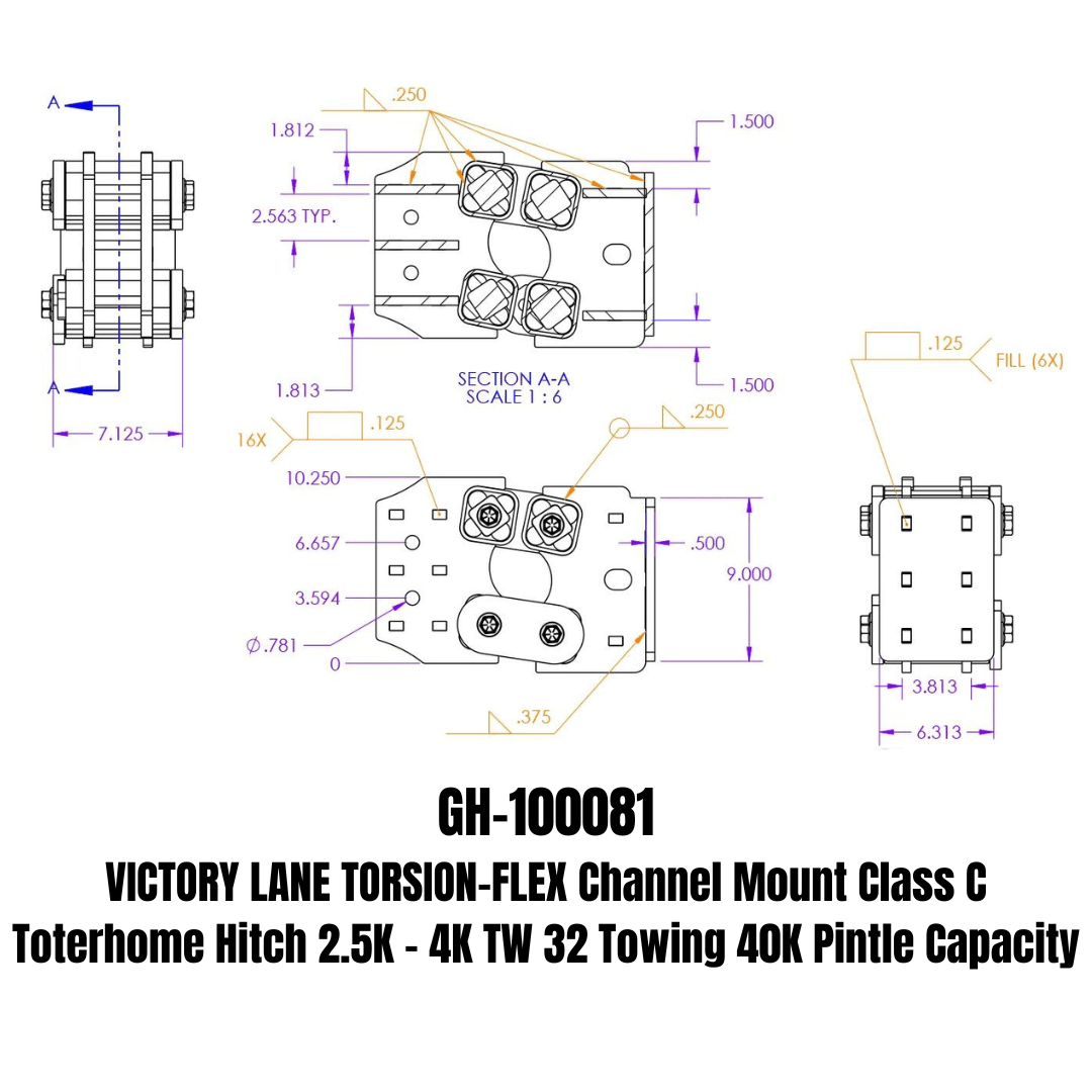 GEN-Y Hitch Victory Lane Class C Torsion-Flex Trailer Hitch - Silver Vein Steel, 40,000 lbs Towing Capacity - Imex RV And Auto Parts