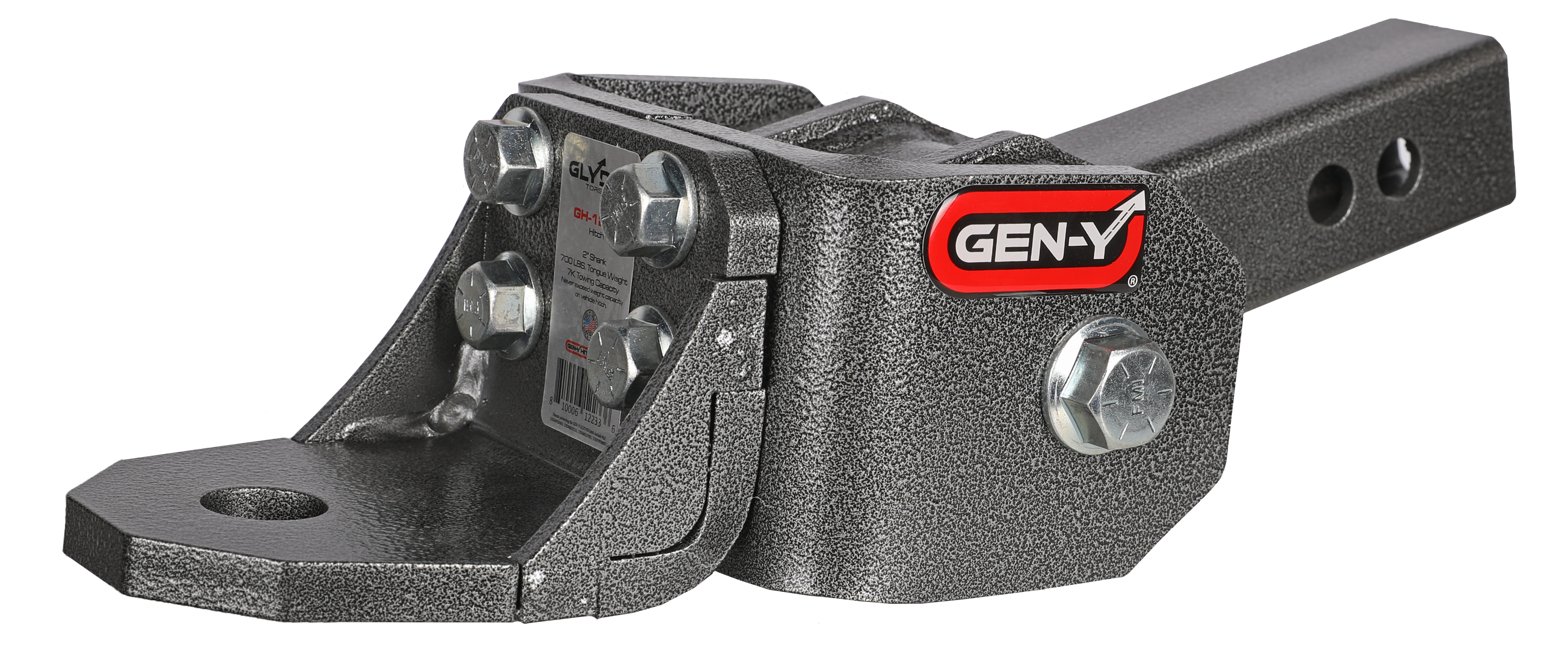 GEN-Y Hitch GH-12001 Ball Mount with Torsion-Flex Design, 7,000 lbs Gross Towing Capacity, Silver Vein Finish