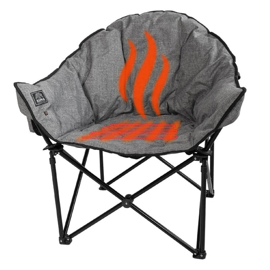 Lazy Bear HEATED Chair w/ Power Bank & Bluetooth - Heather Grey - Imex RV And Auto Parts