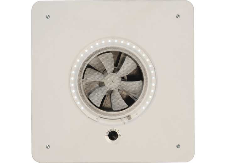 Maxxair Mini Plus Manual RV Roof Vent with 12V Fan and LED Light - White (Part No. 00 - 03801) - Imex RV And Auto Parts