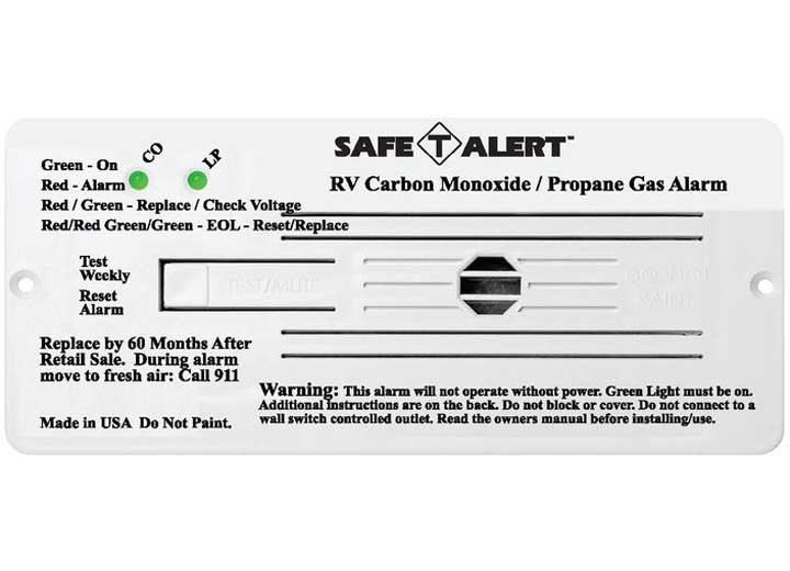 MTI Industries Combination Carbon Monoxide and Propane Alarm 35 - 742 - WT, White Flush Mount, 12V DC Hardwired - Imex RV And Auto Parts