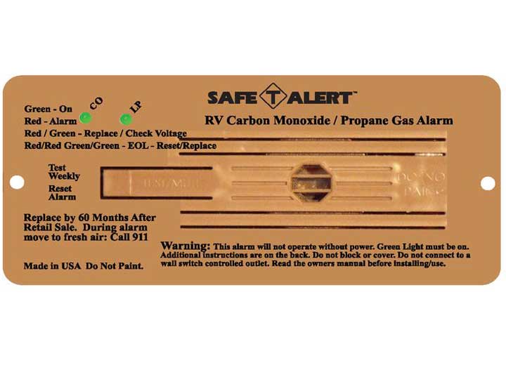 MTI Industries Combination Carbon Monoxide and Propane Alarm - Brown Flush Mount, 12V DC Hardwired, Model 35 - 742 - BR - Imex RV And Auto Parts