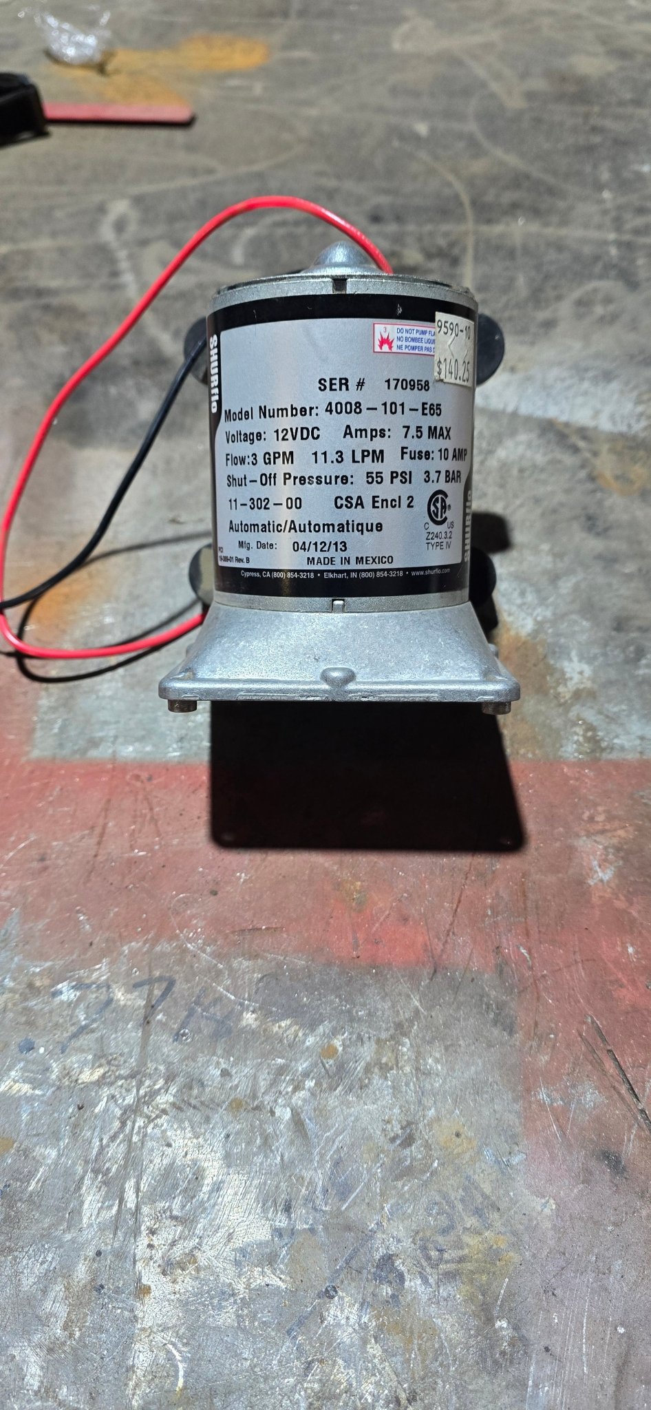 OPEN BOX/NEW Shurflo Pump Motor 94 - 11 - 302 - 00 - Imex RV And Auto Parts