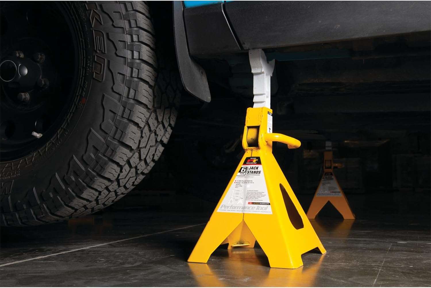 Performance Tool W41023 6 Ton (12,000 lbs.) Capacity Heavy Duty Jack Stand Set - Imex RV And Auto Parts