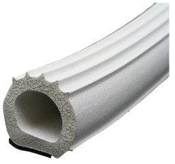 RIBBED D SEAL - WHITE 1” X 1” - White Ribbed D Seal w/Hats - Imex RV And Auto Parts