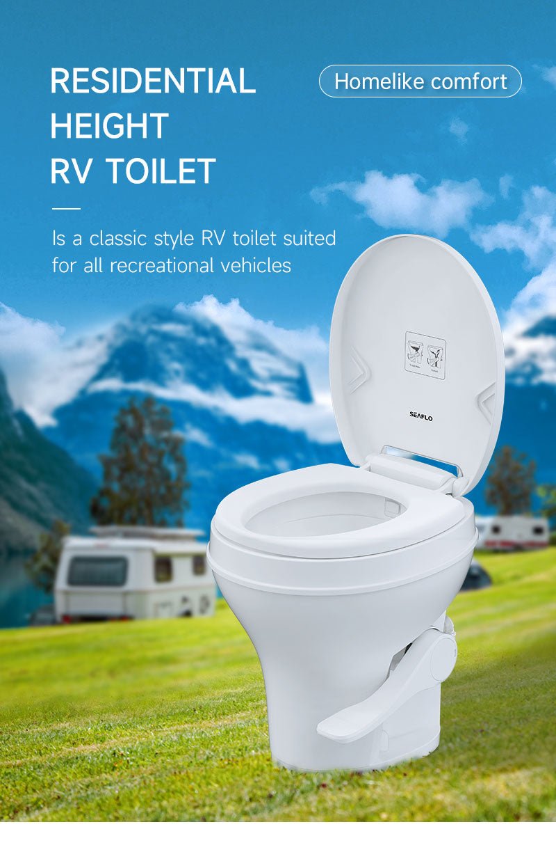 SeaFlo SFRTPH-01-01 Plastic RV Toilet in White - Imex RV And Auto Parts
