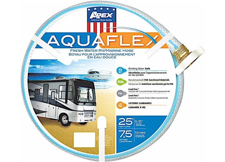 Teknor Apex Aquafle X 5/8 Inch x 25 Feet Dual Radial Reinforced Garden Hose - Imex RV And Auto Parts