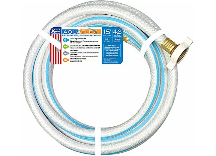Teknor Apex Aquaflex Hose 1/2 Inch x 15 Feet Dual Radial Reinforced Garden Hose - Imex RV And Auto Parts