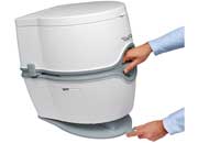Thetford Porta Potti 565E White and Gray Plastic Portable Toilet - 5.5 Gallons - Imex RV And Auto Parts