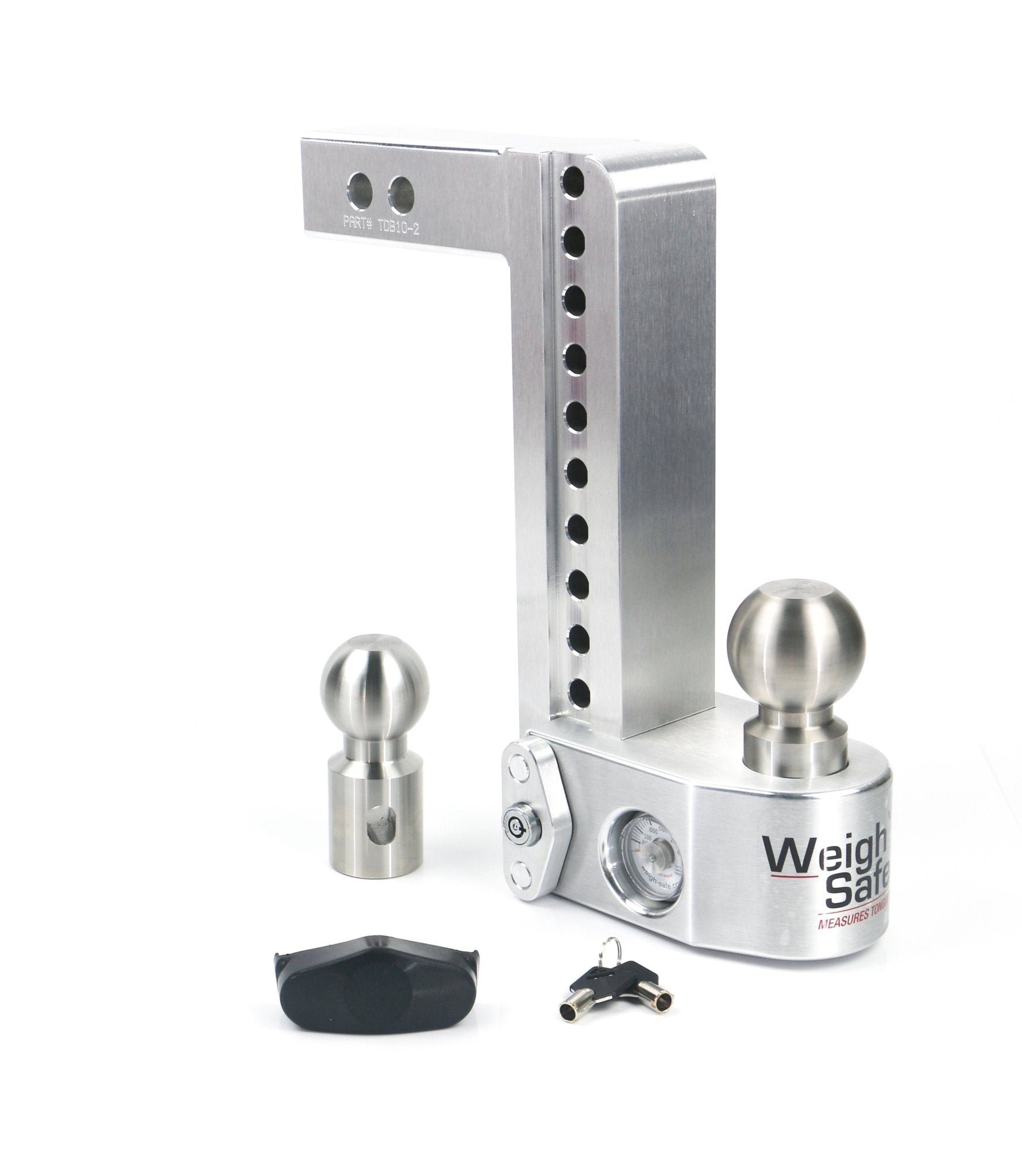 Weigh Safe 10-Inch Drop Hitch with 2-Inch Shank – Aluminum Adjustable Ball Mount for Safe Towing - Imex RV And Auto Parts