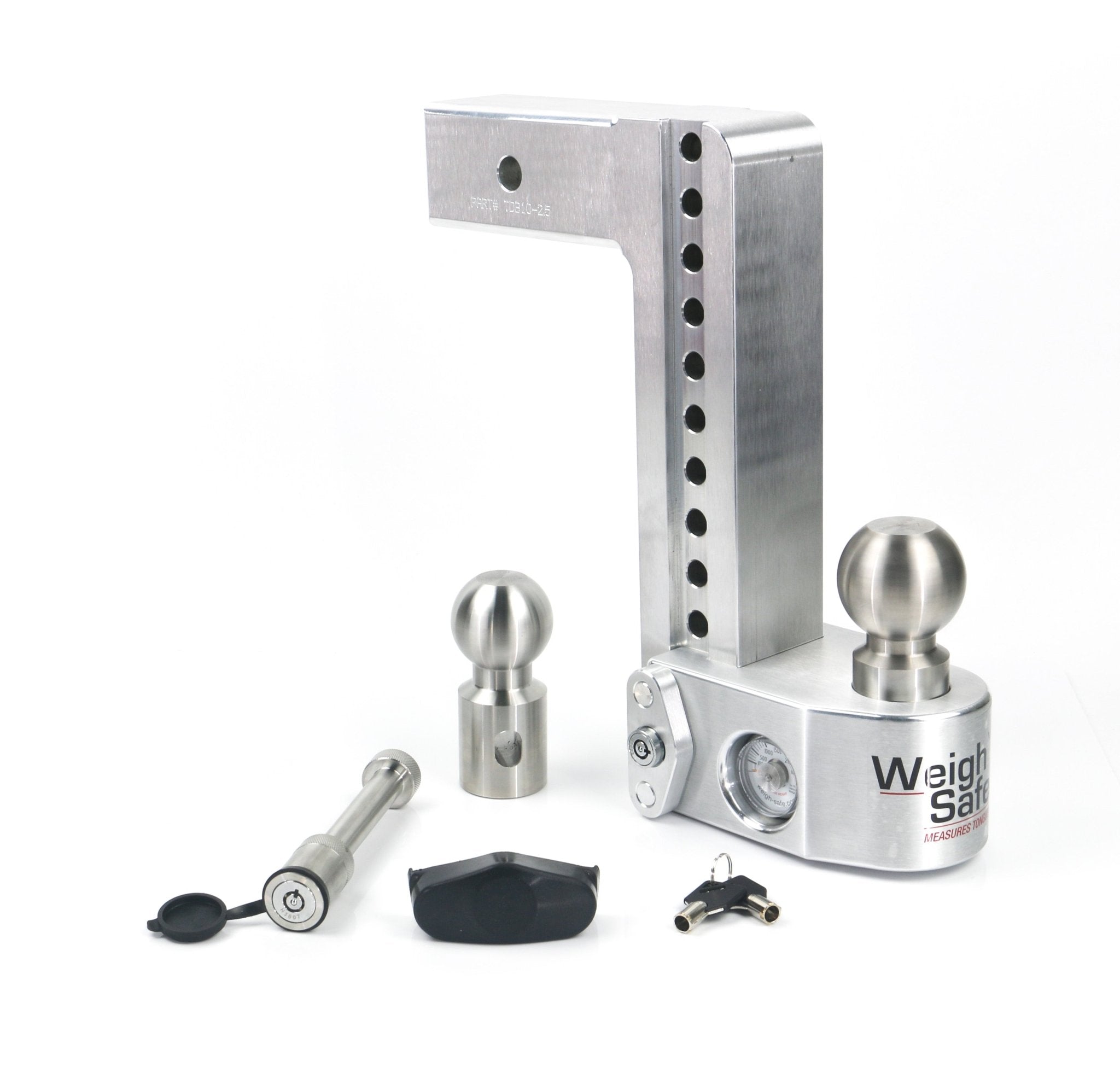 Weigh Safe 10-inch Drop Hitch with 2.5-inch Shank - Aluminum Adjustable Ball Mount with Built-in Scale - Imex RV And Auto Parts