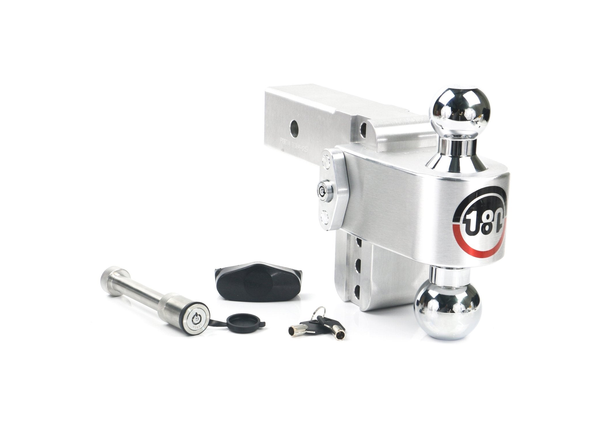 Weigh Safe 180 Hitch Chrome Ball 4-inch Drop Hitch with 2.5-inch Shank and Keyed Alike WS05 Included - Imex RV And Auto Parts