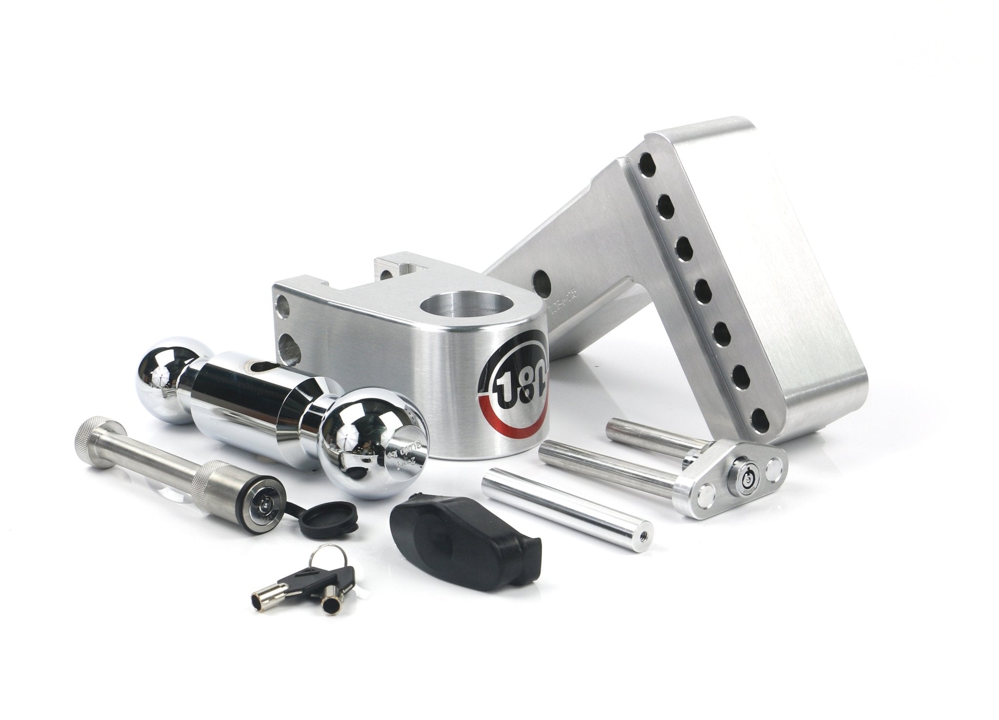 Weigh Safe 180 Hitch Chrome Ball 4-inch Drop Hitch with 2.5-inch Shank and Keyed Alike WS05 Included - Imex RV And Auto Parts