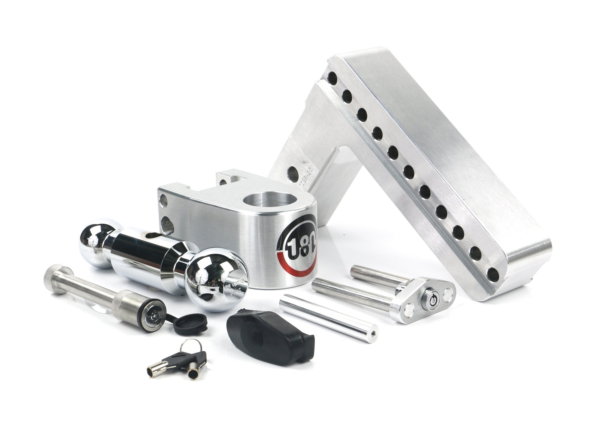 Weigh Safe 180 Hitch Chrome Ball 8" Drop Hitch with 2.5" Shank and Combo Ball - V Class, 22,000 lbs Capacity - Imex RV And Auto Parts