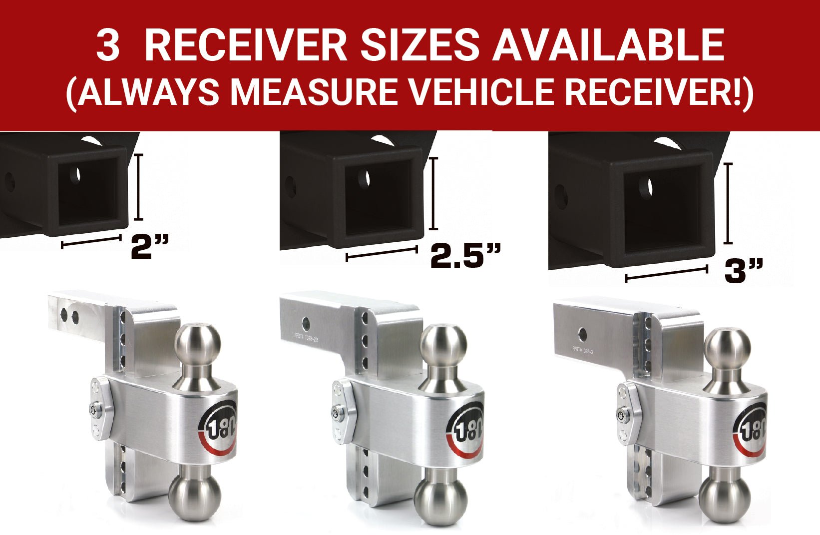 Weigh Safe 180 Hitch Stainless Steel Drop Hitch with 2.5-Inch Shank and Combo Ball - Imex RV And Auto Parts