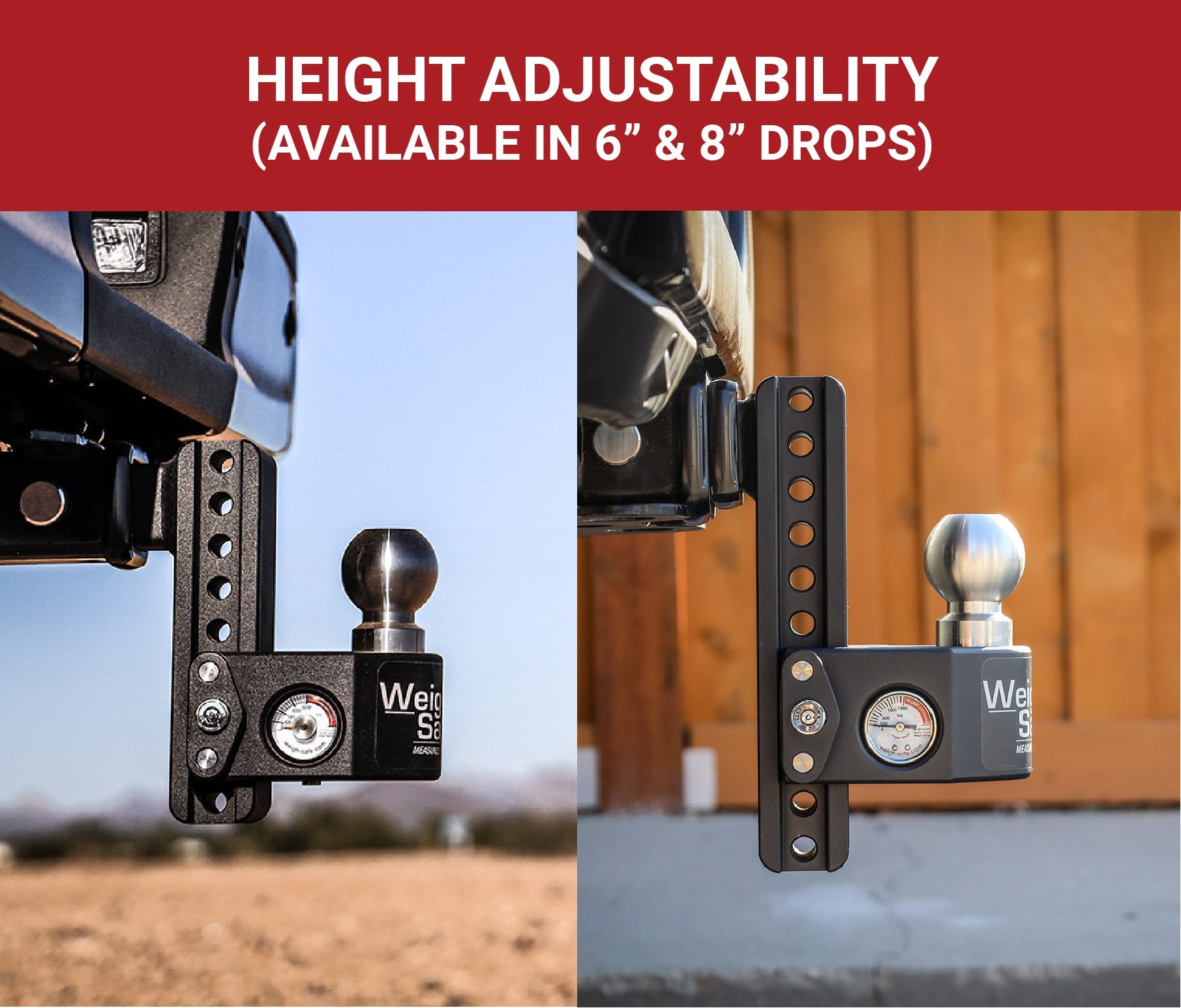 Weigh Safe Steel Adjustable Drop Hitch with 6-Inch Drop and 2.5-Inch Shank for Heavy Duty Towing - Imex RV And Auto Parts