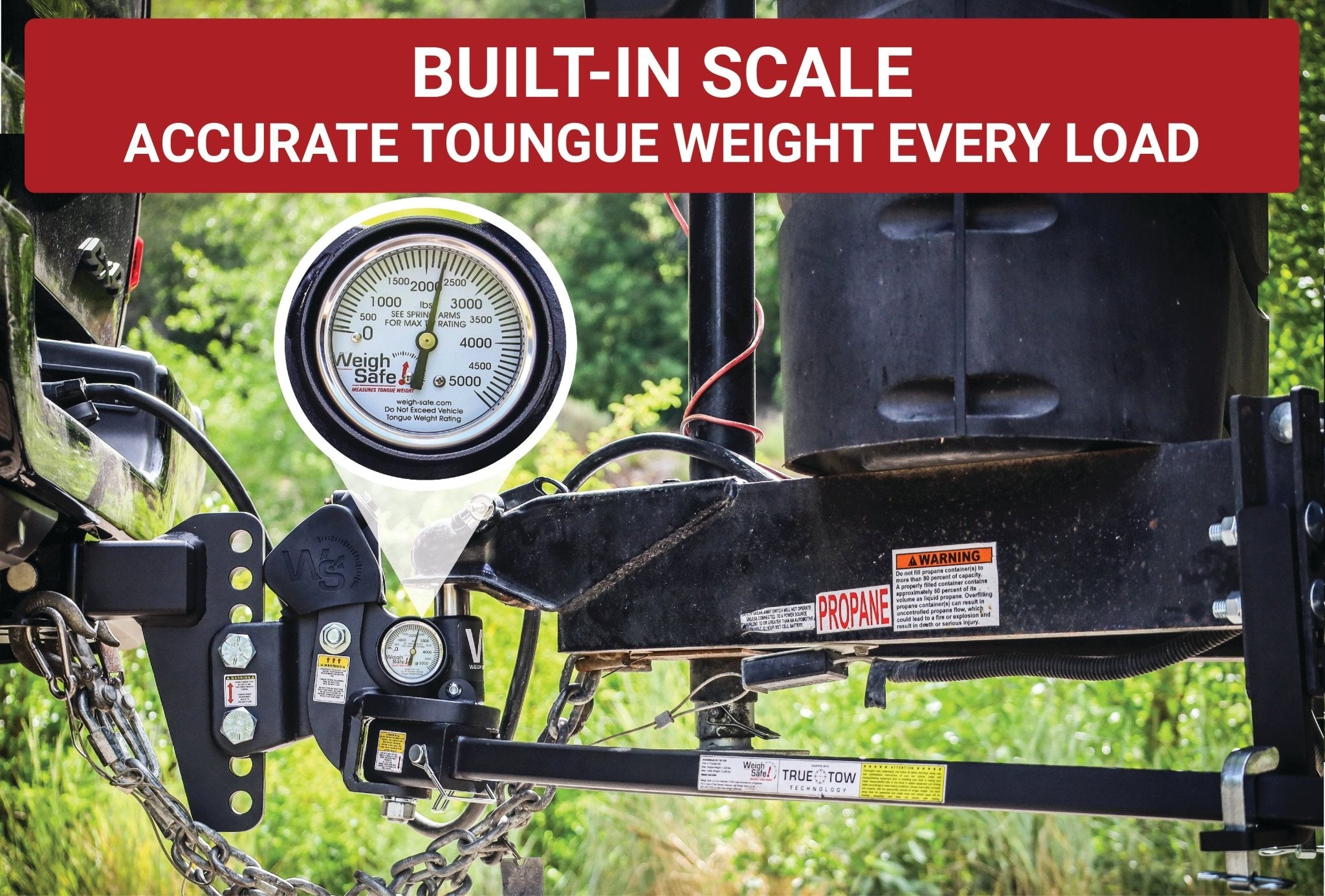 Weigh Safe TrueTow Middleweight Weight Distribution Hitch with 6-Inch Drop and 2-Inch Receiver, 8,500 lbs GTW with Keyed Alike Hitch Pin - Imex RV And Auto Parts