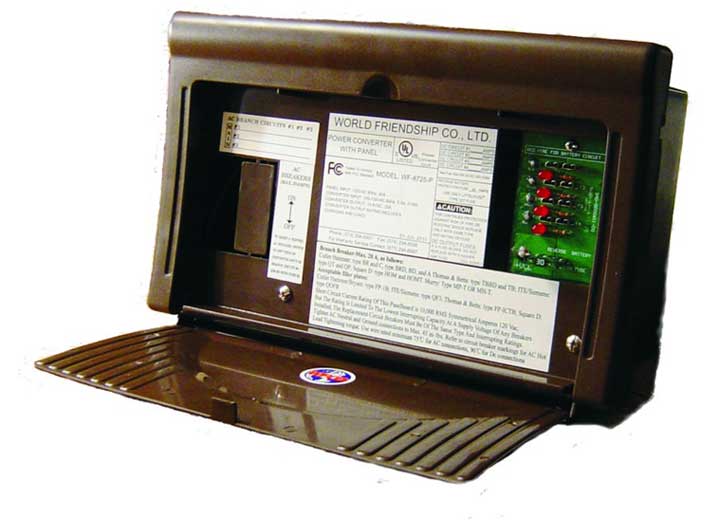 WFCO WF - 8725 - P Converter/Charger with Distribution Center for 30 Amp AC Service and 25 Amp DC Output with 4 Circuits - Imex RV And Auto Parts