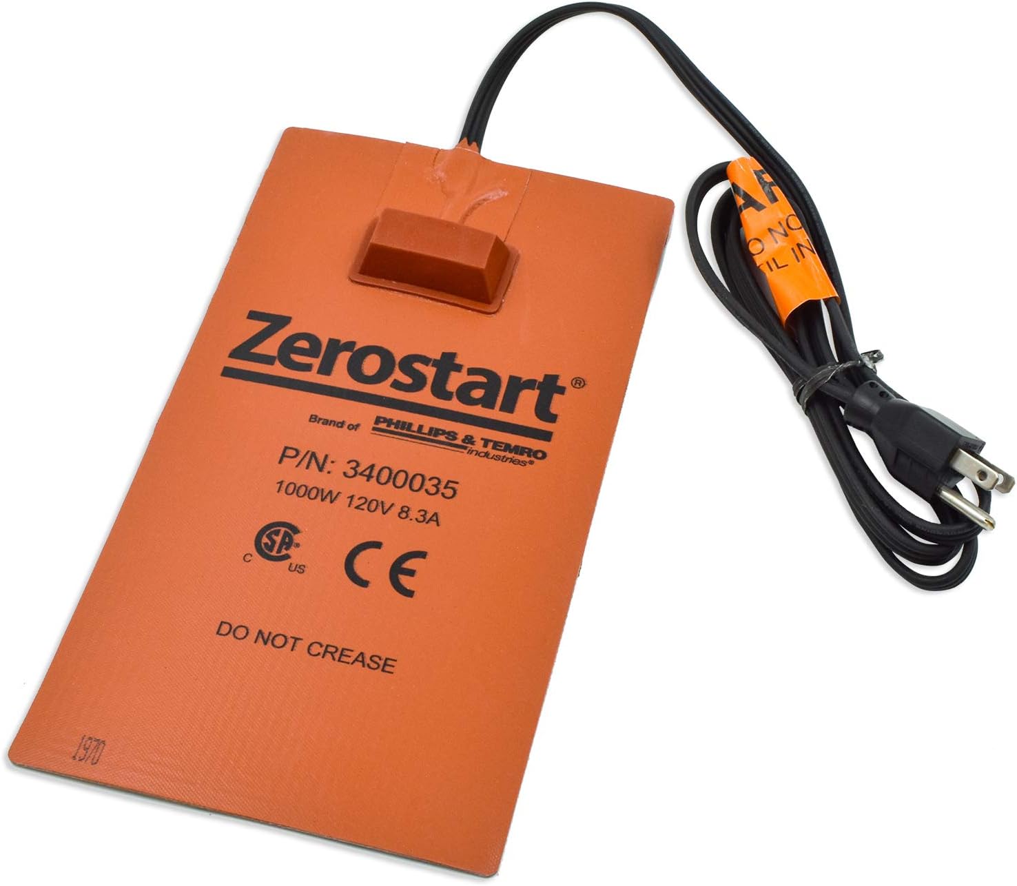 Zerostart 3400035 Silicone Pad Heater Engine Oil, Transmission Fluid, Reservoir and Hydraulic Fluid Heater, 6" (15 cm) x 10¾" (27 cm) | CSA Approved | 120 Volts | 1000 Watts - Imex RV And Auto Parts